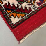 Vintage western Turkish rug oriental 120x80 cm tribal carpet, red