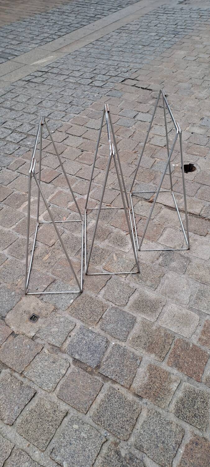 3 desk trestles 1970 chrome steel