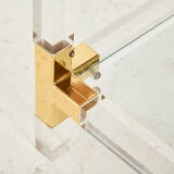 Glass and brass coffee table