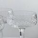5 chiseled glass cocktail glasses.