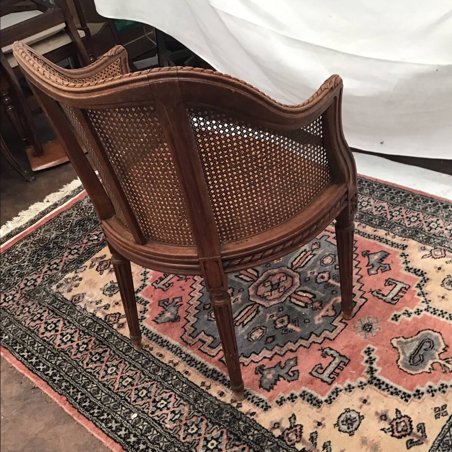 Mid-18th century caned office chair