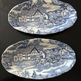 two English style ravines Faience de Lunéville