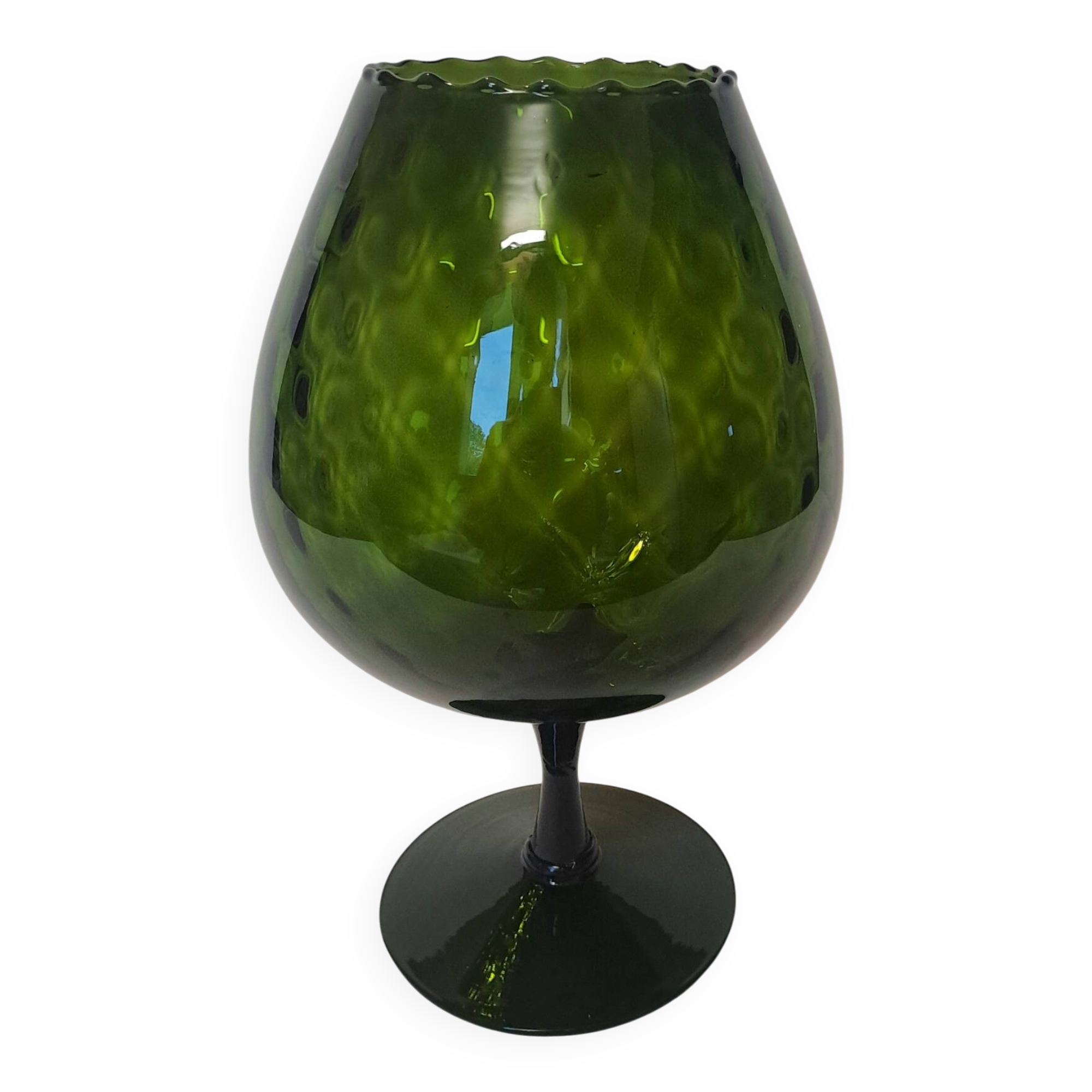 Large glass vase in vintage Italian colour