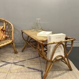 Vintage rattan coffee table