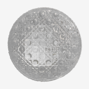 Applicator Round Glass Transparent Moulded - Vintage White Metal Base #1