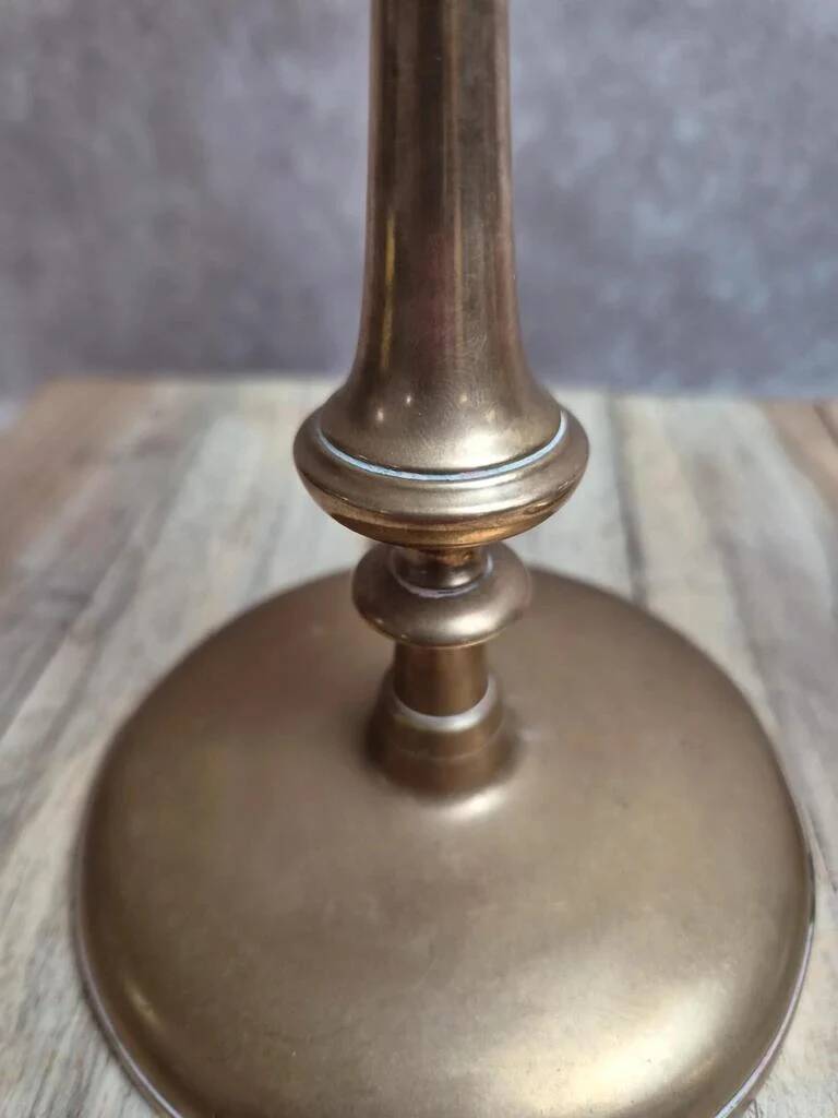 Pair of antique weighted brass candlesticks – neoclassical style