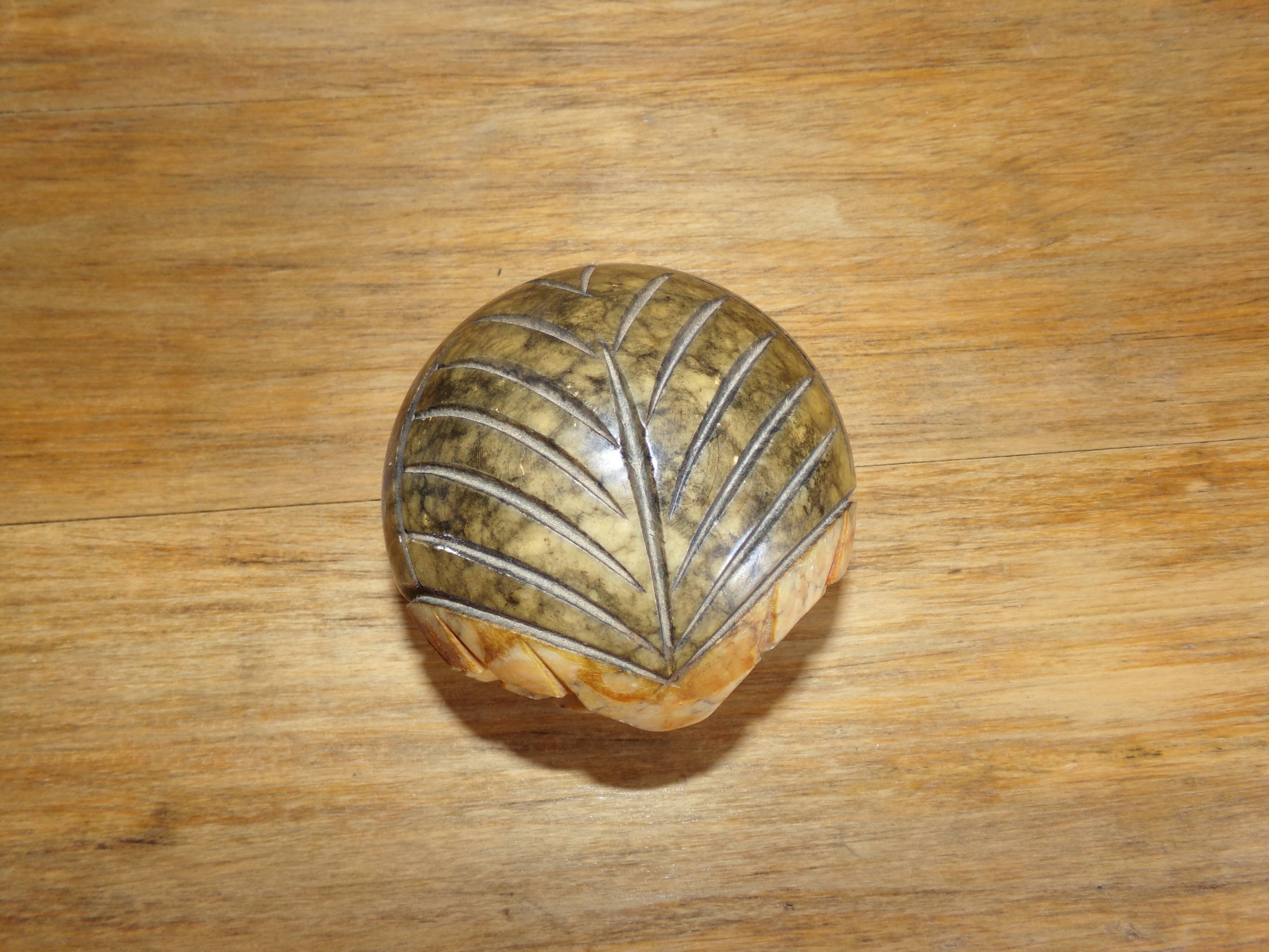 Alabaster paperweight owl head