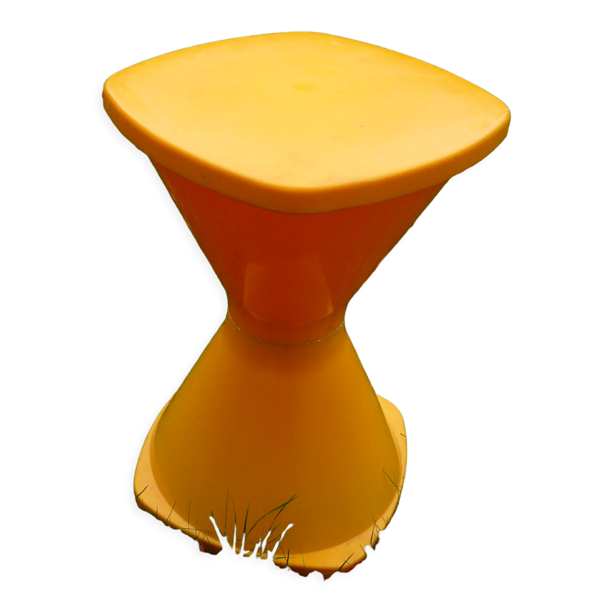 Yellow stool Tam Tam style, vintage 70s