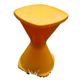 Yellow stool Tam Tam style, vintage 70s