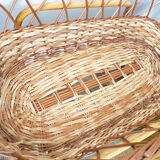 Couffin on foot in vintage rattan 50s