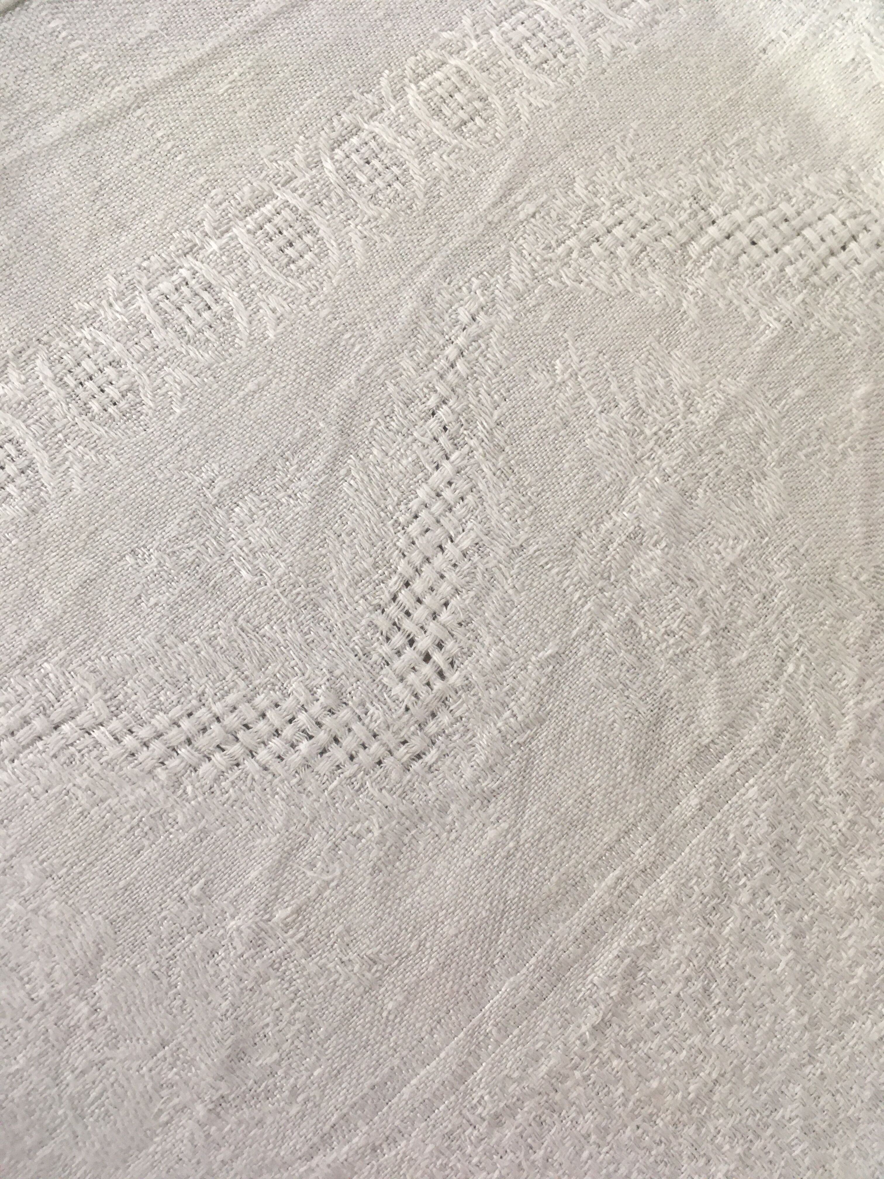 6 old damask linen napkins.