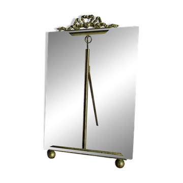 Antique 19th century glass and brass frame