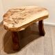 Table basse bois naturel brutaliste