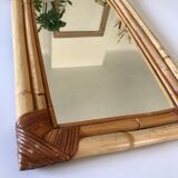 Mirror in rattan and bamboo 56X34