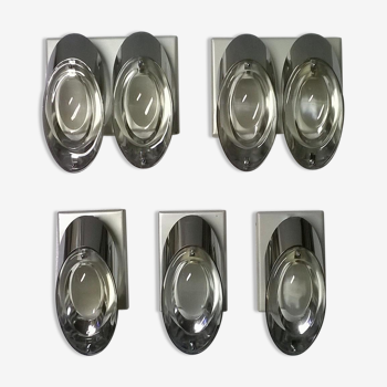 Set of 5 wall sconces by Oscar Torlasco for Stilkronen 1960 s