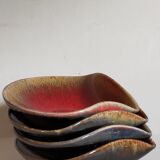 Four bowls free-form cups with French metal enamel