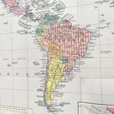 Large planisphere world map 105 by 74cm