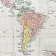 Large planisphere world map 105 by 74cm