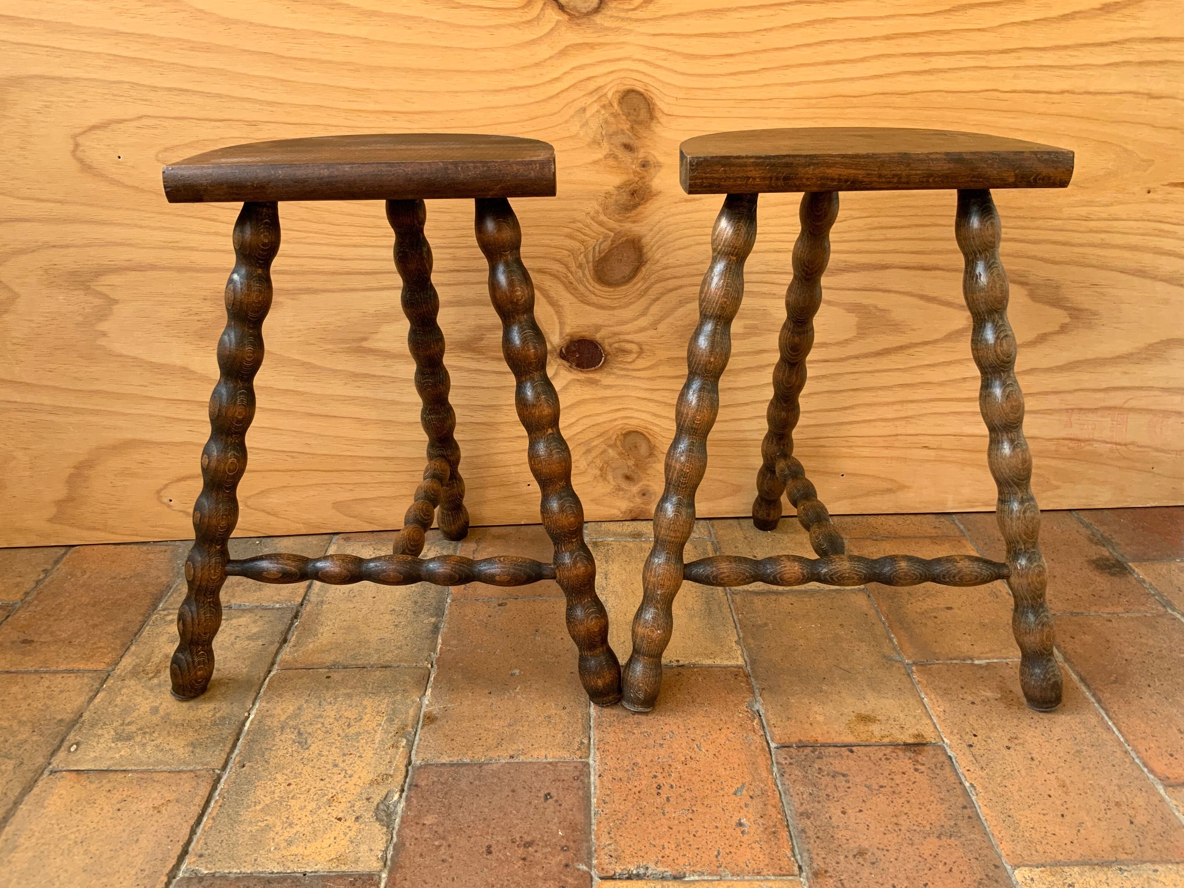 Pair of tripod stools