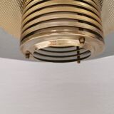 Original Belid T 391 pendant light in gold-coloured metal and smoked glass