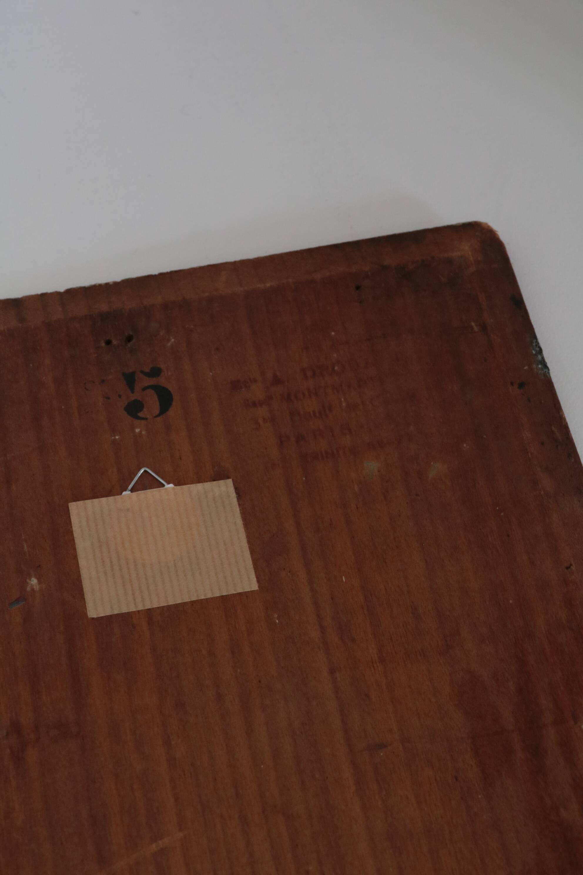 Oil painting on wood seaside landscape