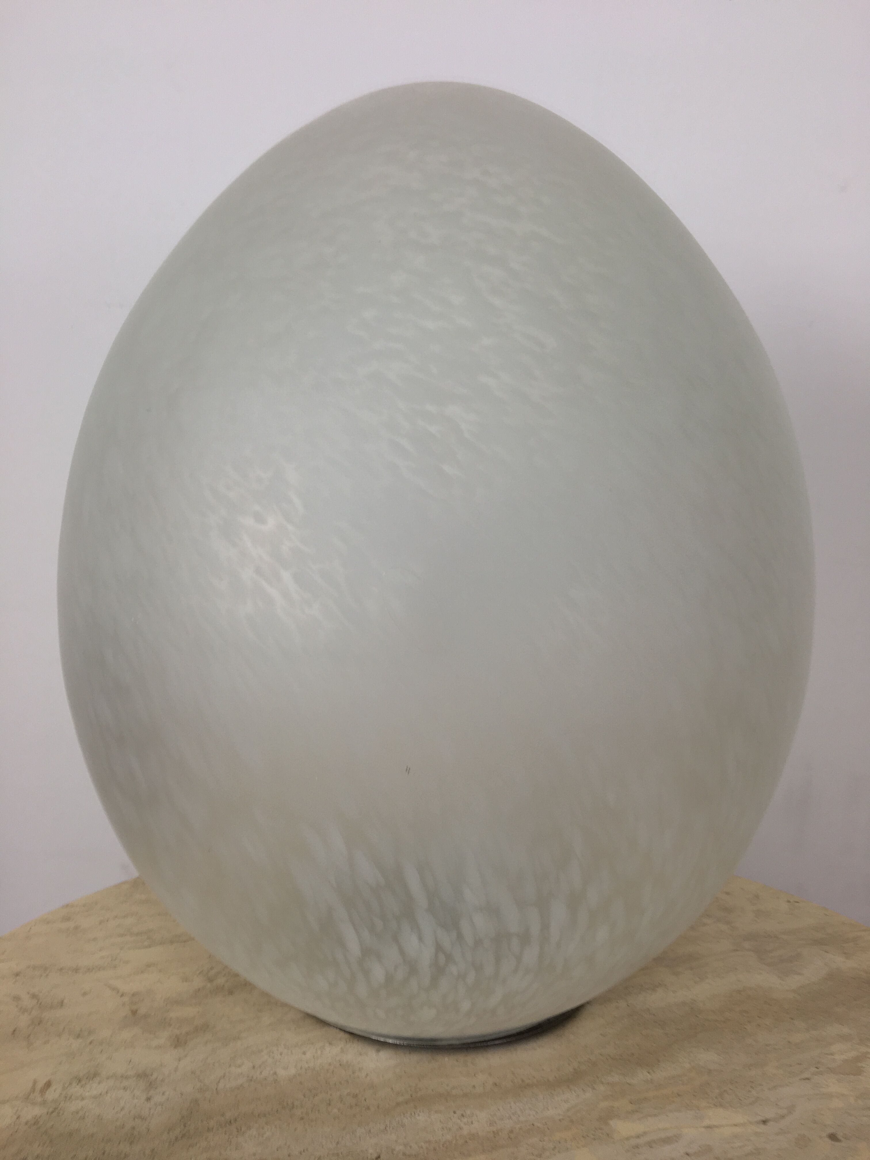 Domec egg lamps, speckled glass from Vianne, 1970s.