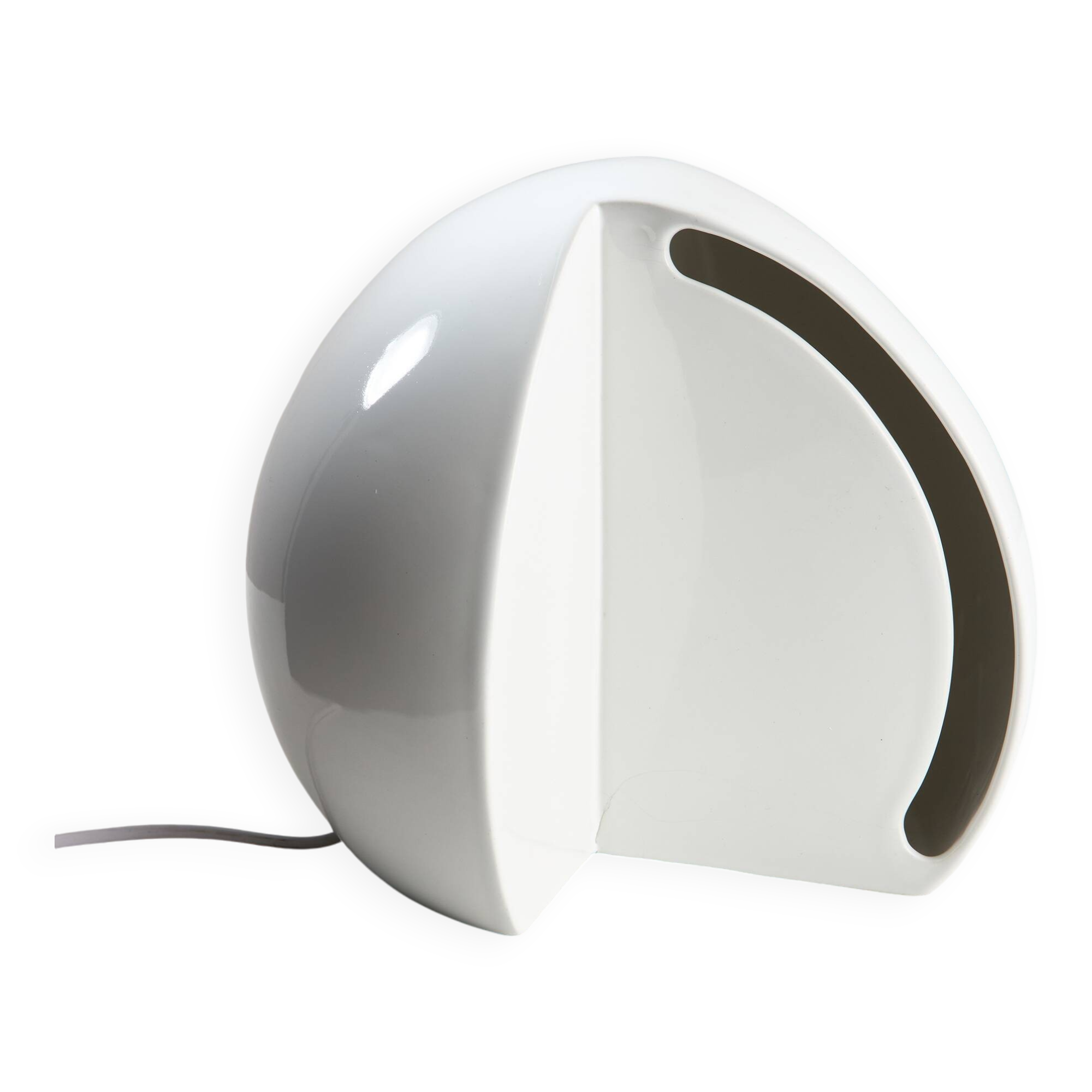 Perdomello 70 White Ceramic Hemisphere Lamp, 1970s