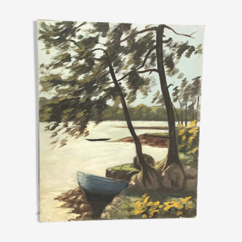 Canvas painting At the water's edge