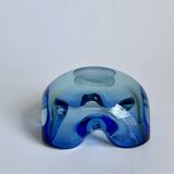 Murano Glass Bowl in Deep Blue and Mint Green