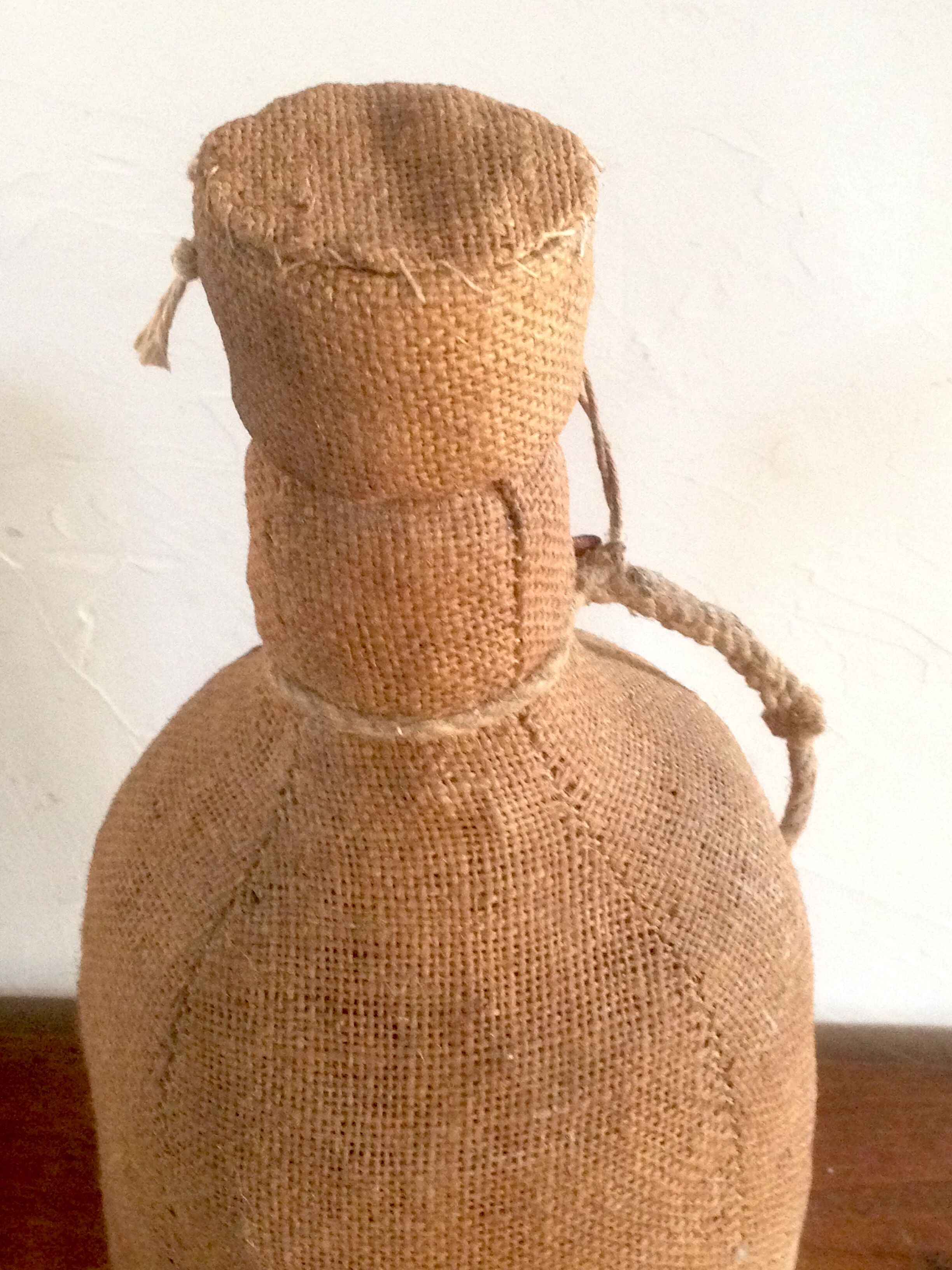 Bottle vintage burlap