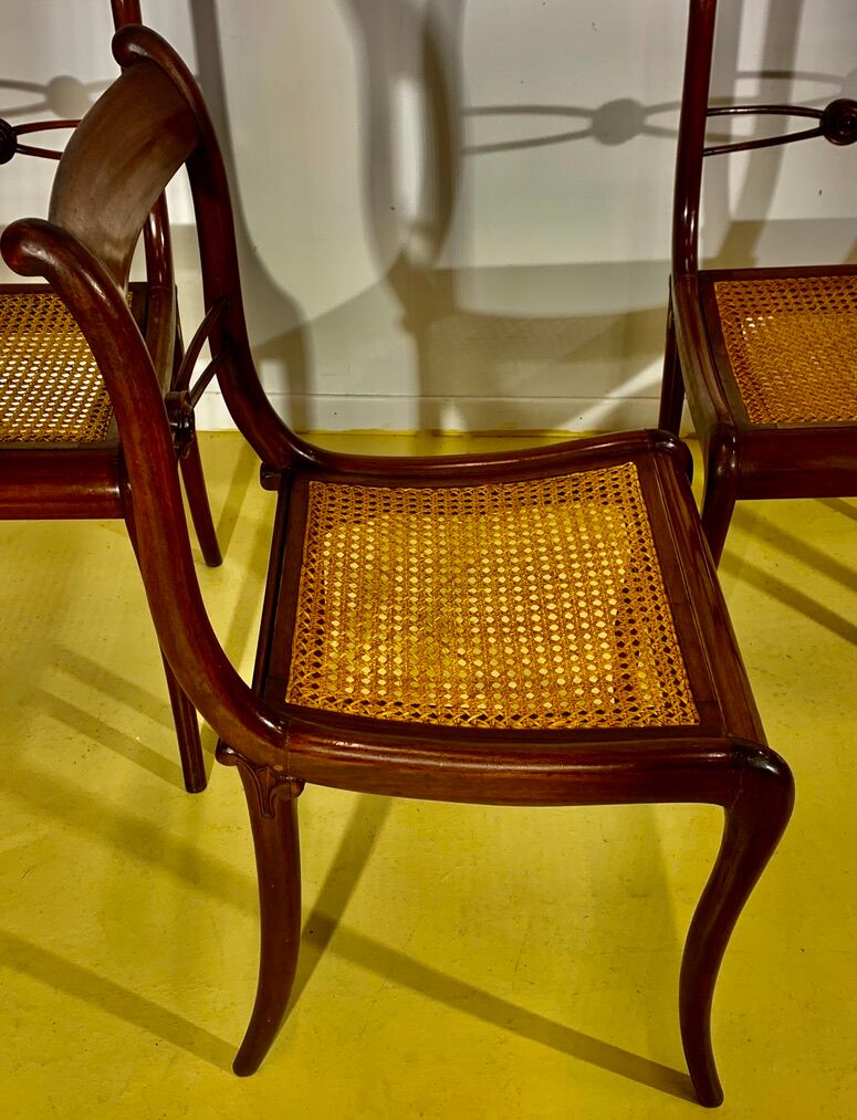 4 chaises style directoire en acajou massif