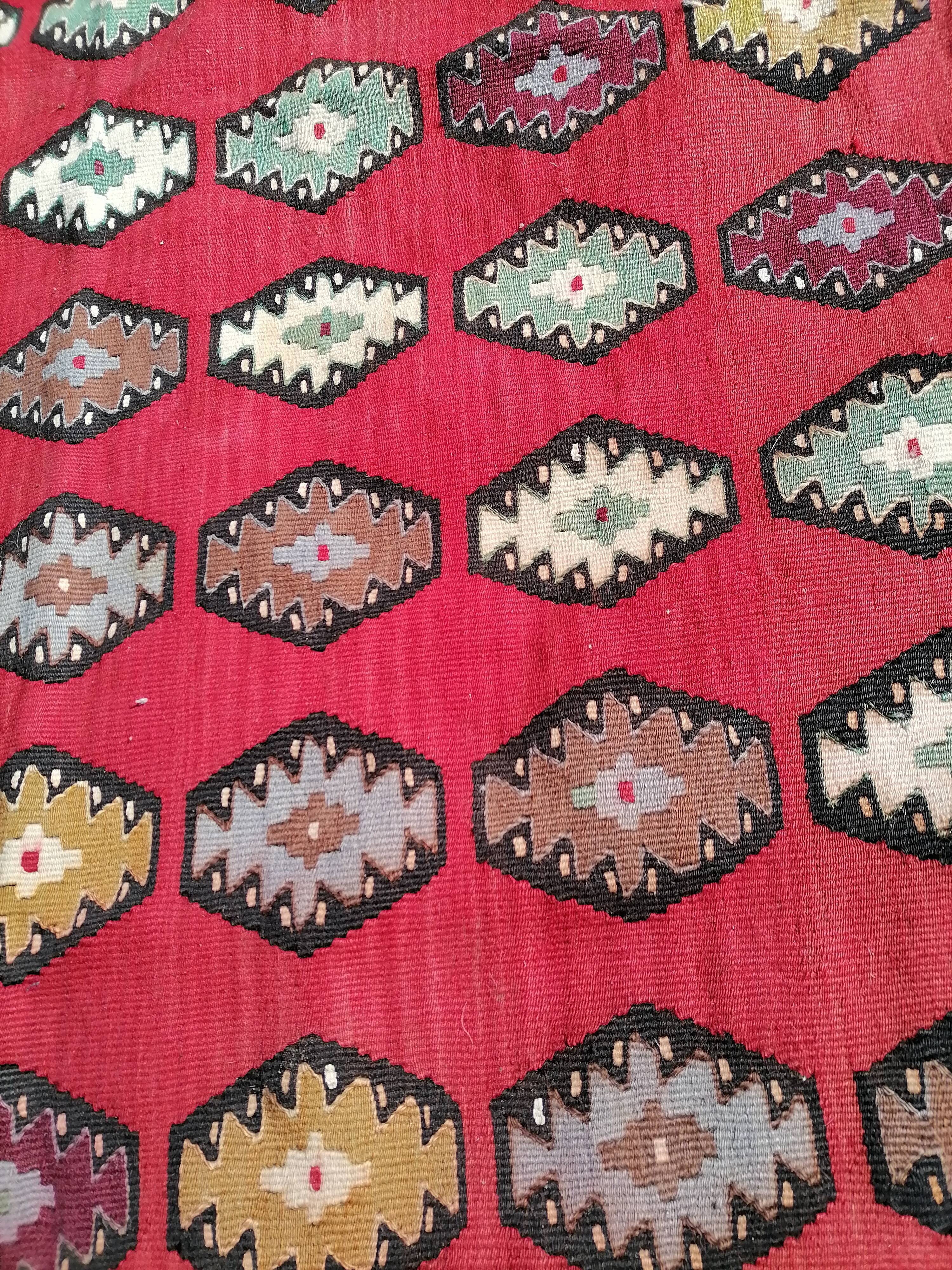 Tapis d'orient kilim double face années 40-50 300 x 205