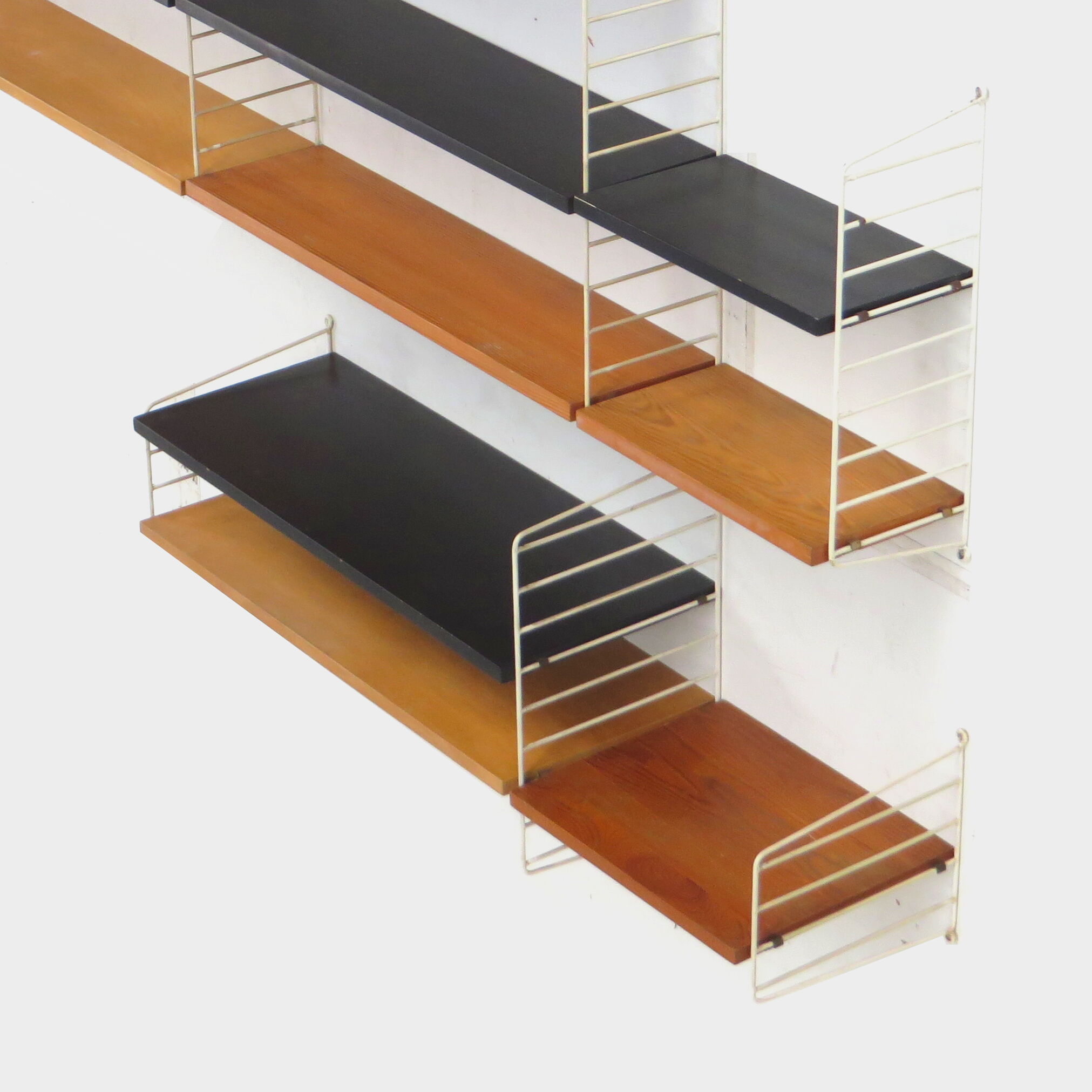 Mid century wall unit shelving system by Nisse Strinning for String AB, Sweden 1950s-1960s