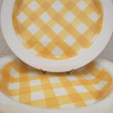 2 Yellow checkered dishes Sarreguemines