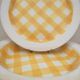 2 Yellow checkered dishes Sarreguemines