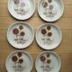 6 assiettes en grès Sarreguemines motif "chardons"
