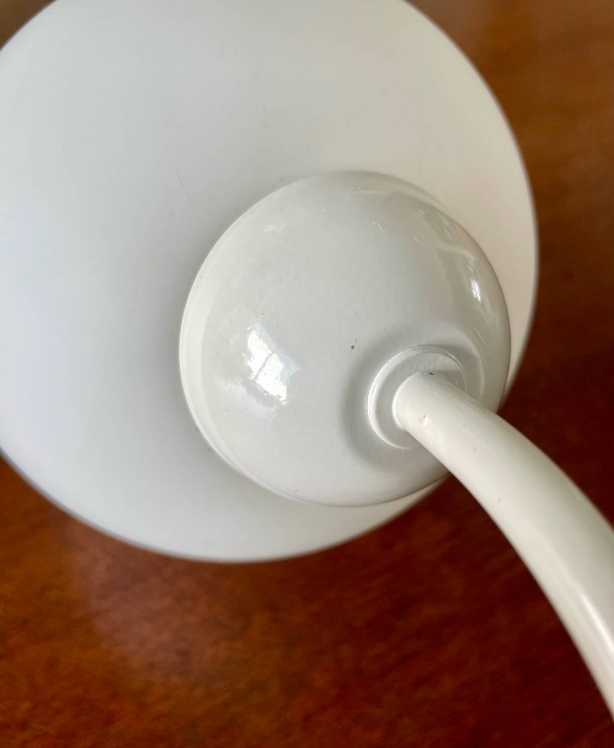 White metal wall light and opaline ball