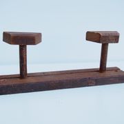 Door coat wooden with 2 balls