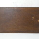 Old small bench in solid oak wood vintage step stool