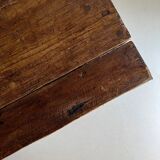 Rustic pink painted desk with brown tabletop