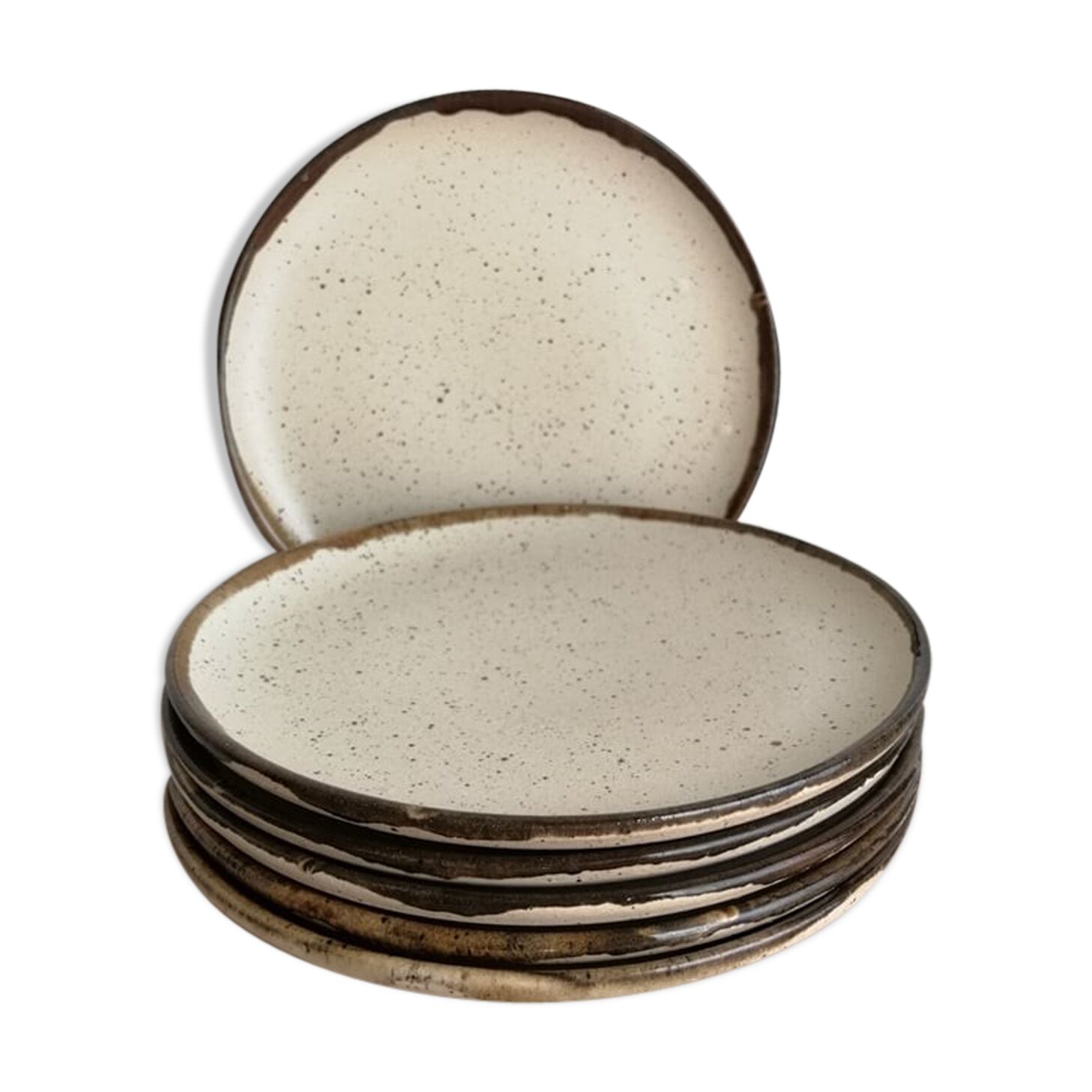 Lot de 6 assiettes émaillées en grès
