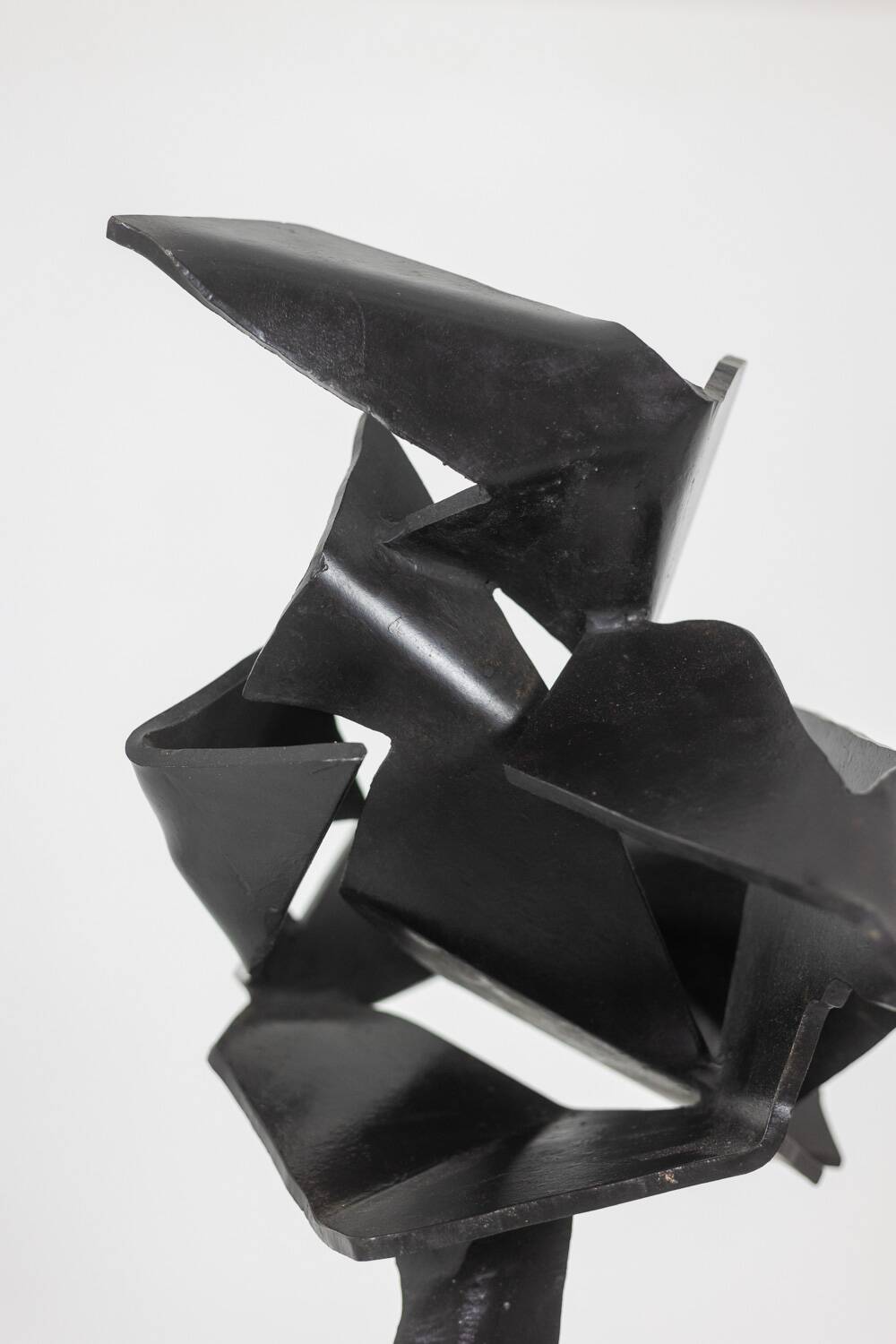 Jean Campa. Geometric sculpture in polished metal. 1980s.