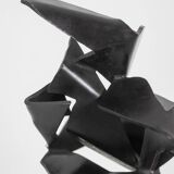 Jean Campa. Geometric sculpture in polished metal. 1980s.