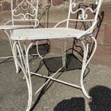 pair of garden chairs wrought iron vintage french iron chairs 1970 - 80