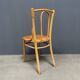 Set of 4 wooden bistro chairs with graceful seats