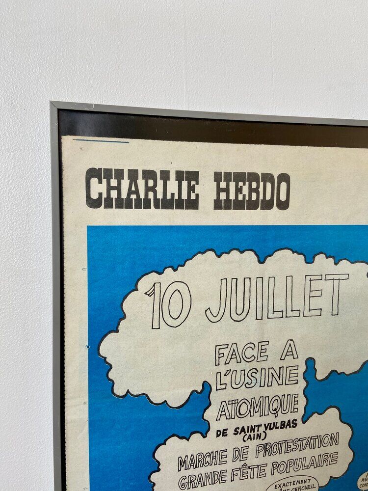 Fourth cover of Charlie Hebdo by Fournier framed, 28 June 1971