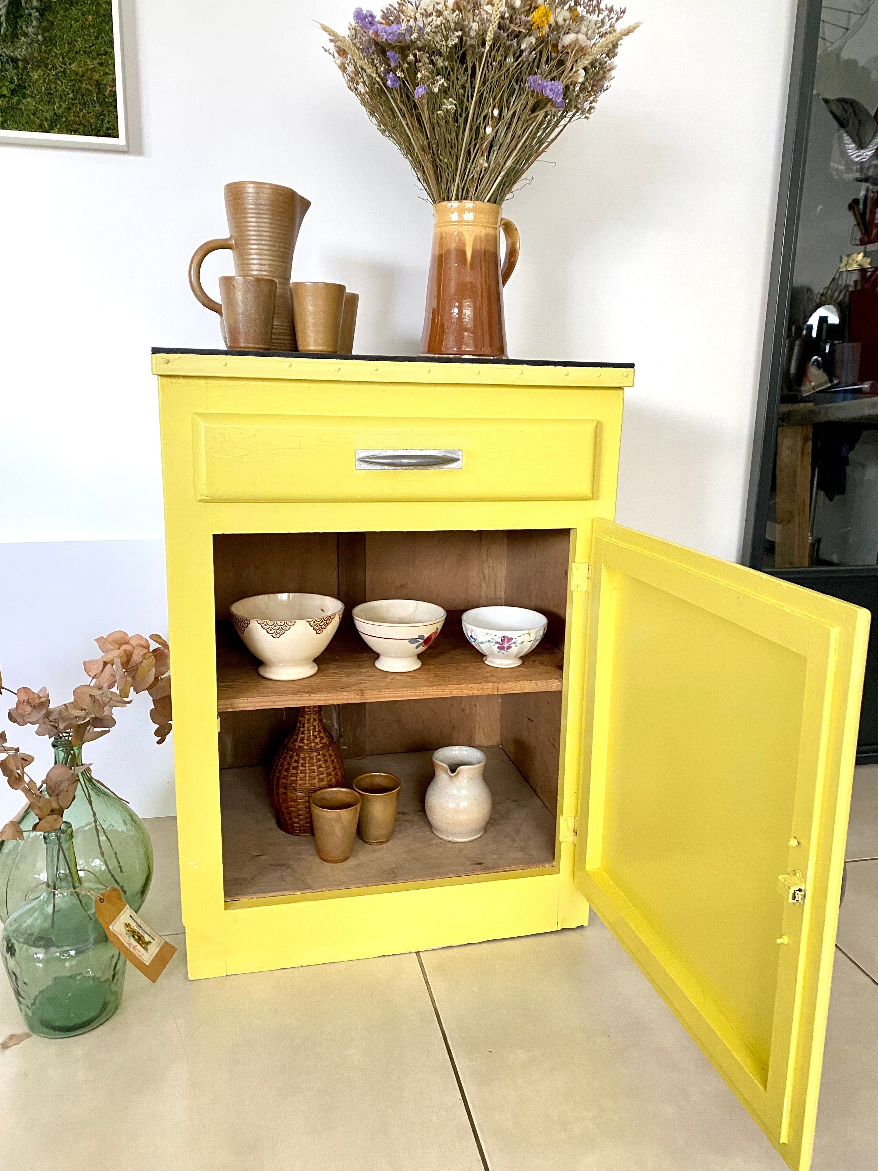 Old yellow vintage jam maker