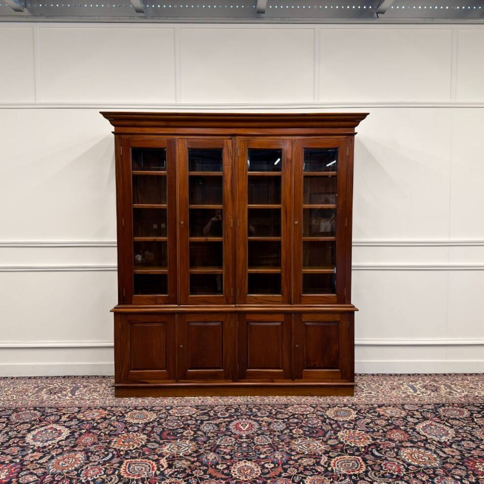 Classic English Bookcase with Glass Doors