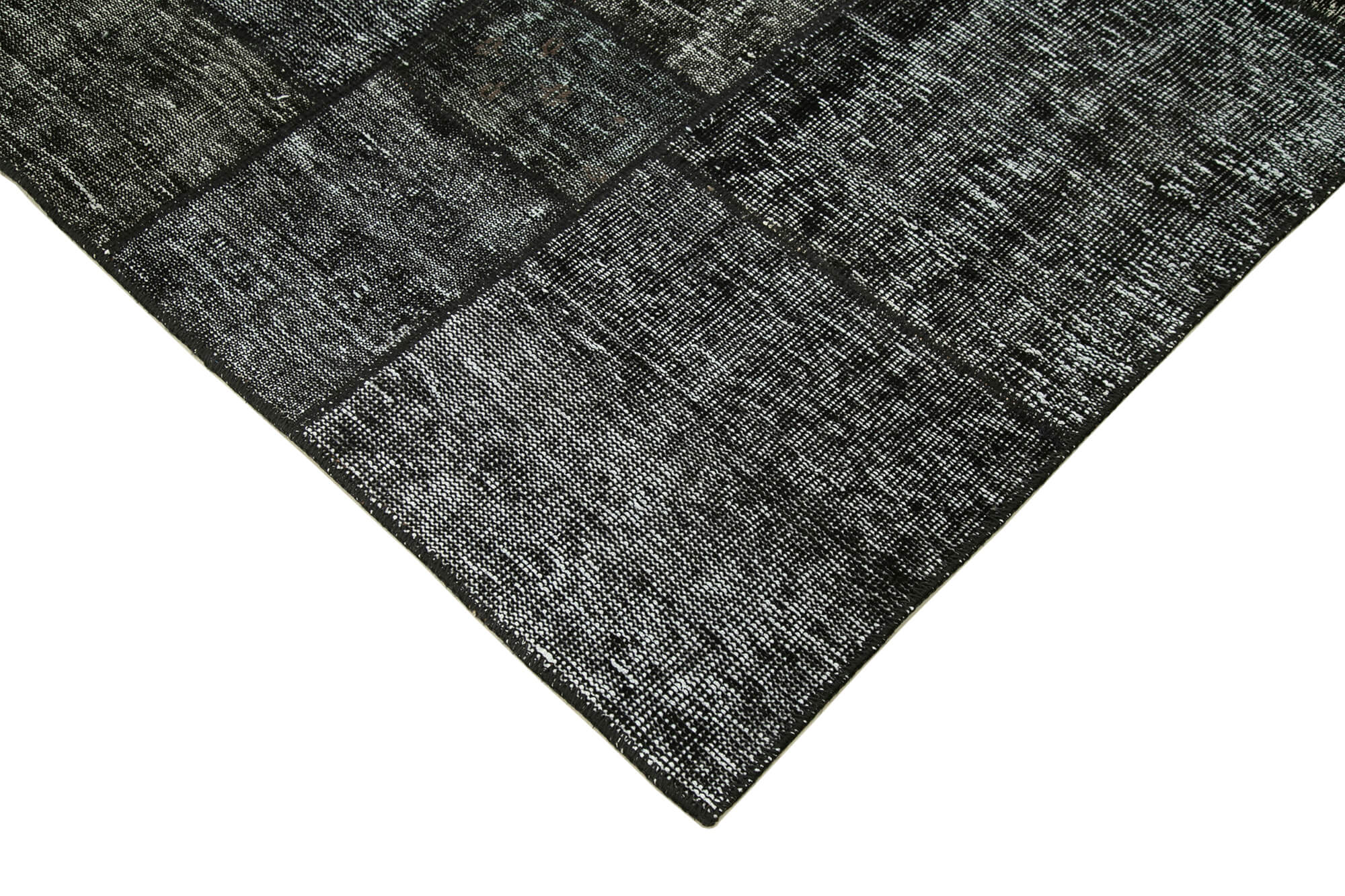 Handmade Anatolian Vintage 171 cm x 242 cm Black Patchwork Carpet