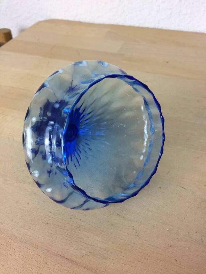 Empoli blue glass bonbonnière, vintage